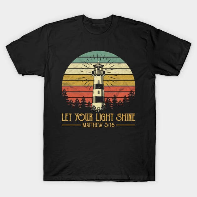 Vintage Christian Let Your Light Shine T-Shirt by GreggBartellStyle